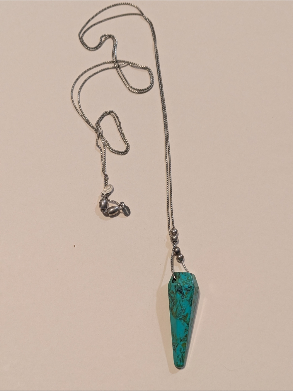 Alex And ANI Turquoise Pendulum Pendant Necklace - 925 TAG ON NECKLACE